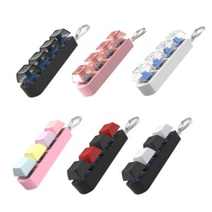 4 Tasten Fingerknopf Anti-Stress-Spielzeug Mechanische Tastatur Tastenkappen Büro Dekompression Beruhigender Schlüsselbund Geschenke für Kinder Erwachsene