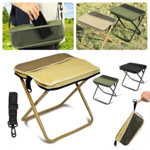 Gabri자 Klappbarer Rucksackhocker, tragbarer Klapphocker mit Tragetasche, leichter Mini-Stuhl, leicht zu tragender Outdoor-Stuhl für Reisen und Reisen
