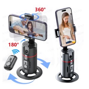 Handyhalter mit automatischer Gesichtsverfolgung, AI Face Tracking Stativ 360° ° Rotation mit Fernbedienung, für SmartPhone-Kamera-Live-Videoaufzeichnung