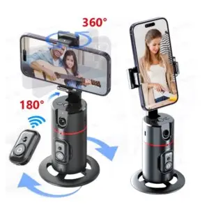 Handyhalter mit automatischer Gesichtsverfolgung, AI Face Tracking Stativ 360° ° Rotation mit Fernbedienung, für SmartPhone-Kamera-Live-Videoaufzeichnung