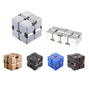 Infinity Cube Metall-Fidget-Spielzeug, Aluminium ‌ Antistress Angst Zappeln EDC Anti Stress Relief Spielzeug für Erwachsene Kinder Autismus ADHS